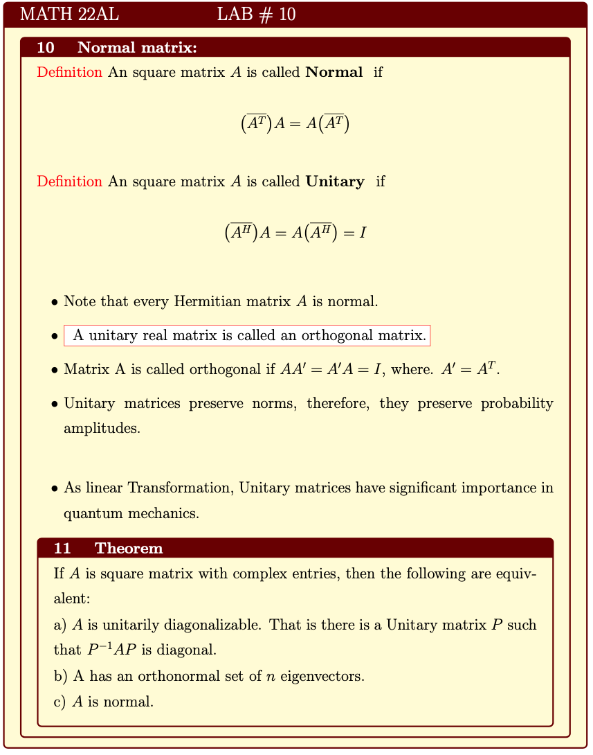 Normal Matrices